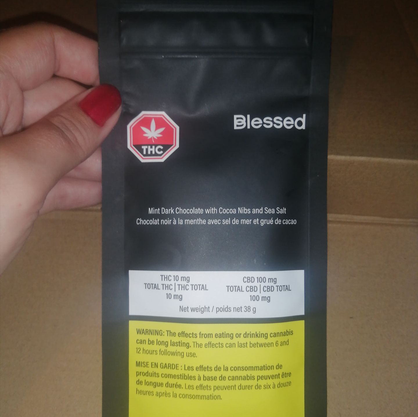 A review of the mint dark chocolate bar by Blessed 