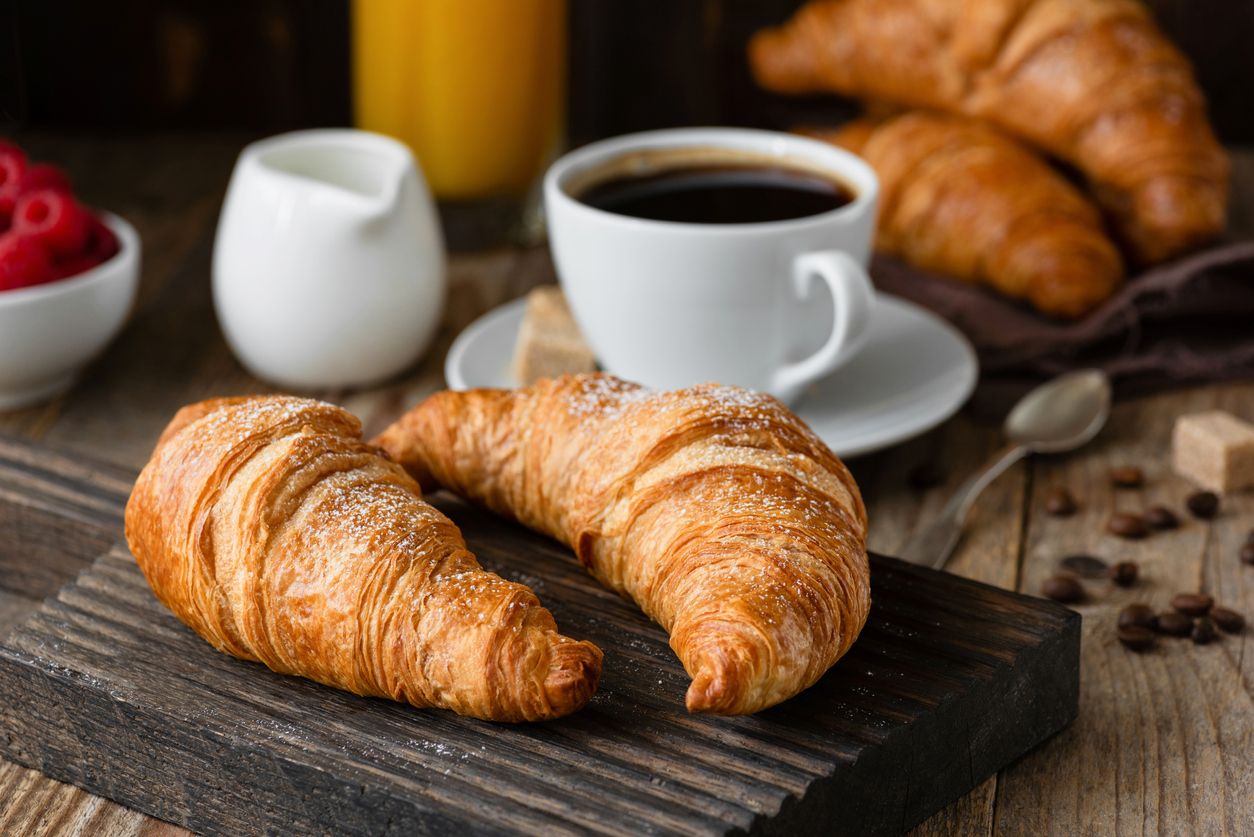 Croissants Filled With Chocolate Chips Stock Photo Alamy