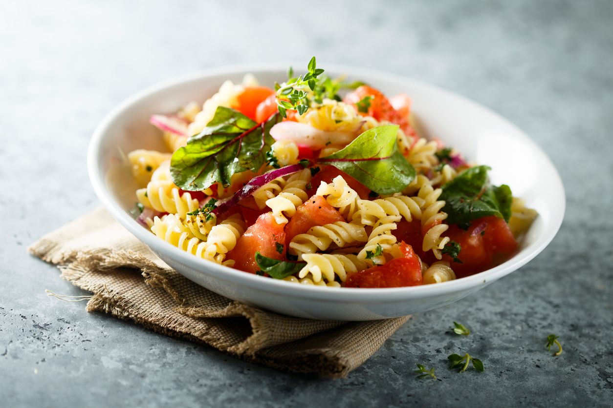 Lifted Greek pasta salad