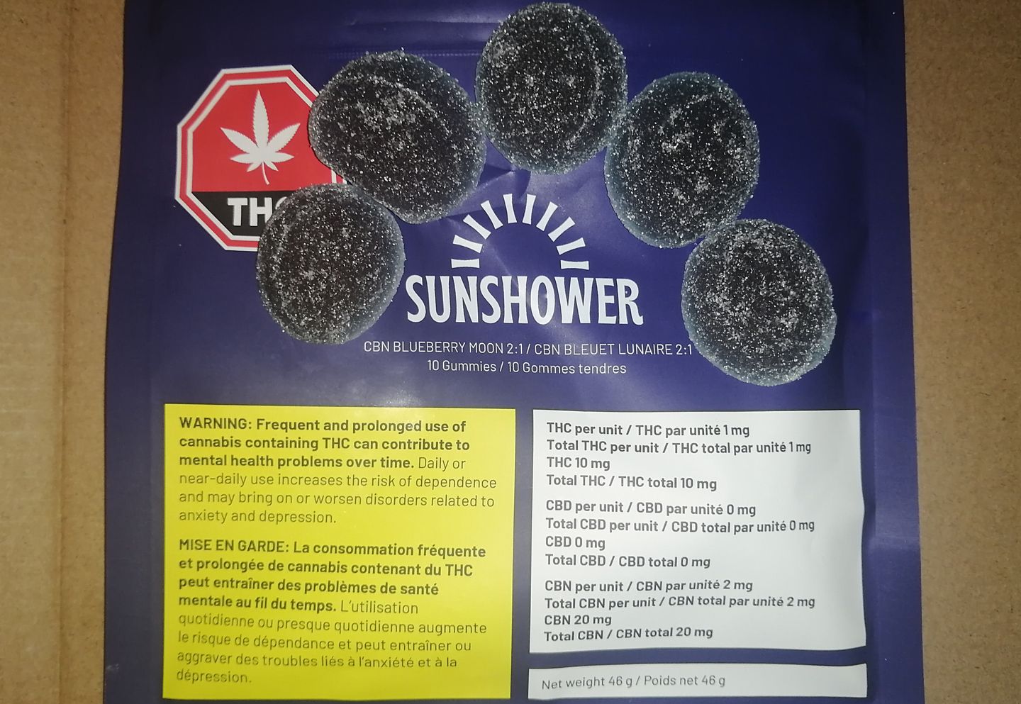 We tried CBN Blueberry Moon Sunshower gummies