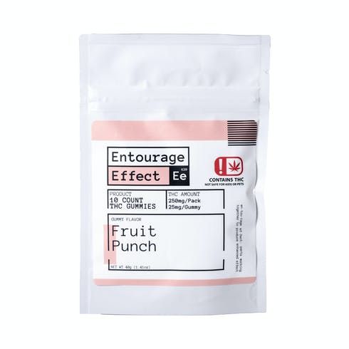 feature image Edible - Entourage Effect - 25mg THC Fruit Punch Gummy 10ct - 40g Net