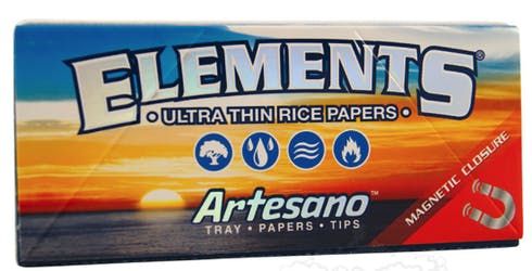feature image ***Elements Artesano Ultimate Thin Rice Rolling Papers w/Tips & Tray - 1 1/4"